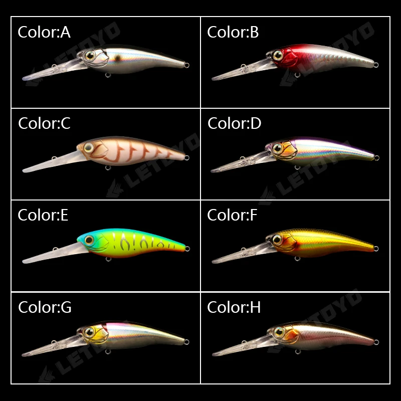 LETOYO Suspending Minnow 6g/60mm-10g/70mm 0-4m depth Deep Dive Artificial bait trout bass lures for Pike fishing lures spinning