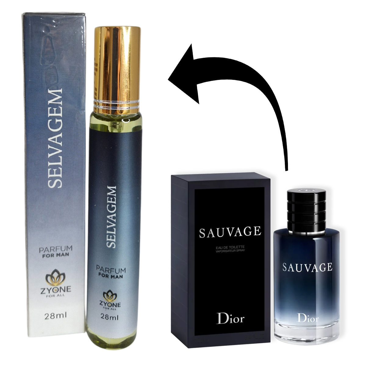 Perfume Masculino Selvagem 28ml Zyone Eau de Parfum EDP alta Fixação Frangrância Importada - Envio do Brasil