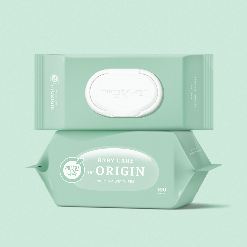 깨끗한나라 베이비케어 디 오리진 물티슈 캡 100매 10입