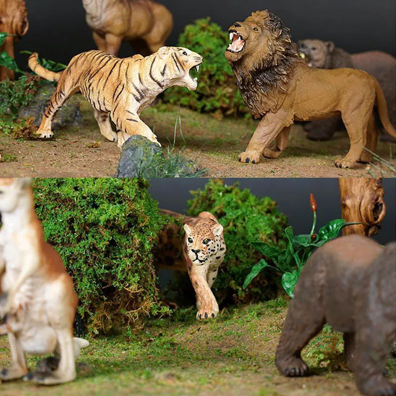 シミュレーション野生動物象ライオン Graffe ヒグマアクションフィギュア野生動物ニホンジカカバシマウマワニ置物子供のおもちゃ