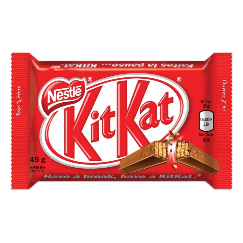 Kit Kat Chocolate ao Leite, Caixa de 36 Barras, Biscoito Crocante, Revestido com Chocolate ao Leite Nestlé, Cada Barra tem um Peso de 54,5 gramas