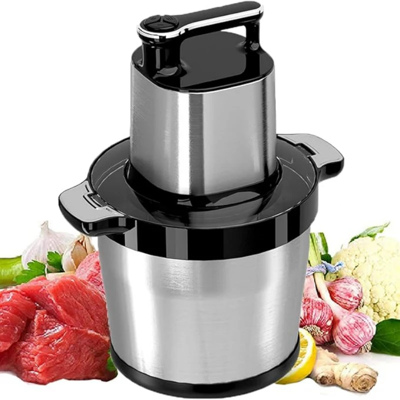 Picadora de acero inoxidable para cocina, trituradora de verduras, cebolla, picadora de carne, 1000W, 6L
