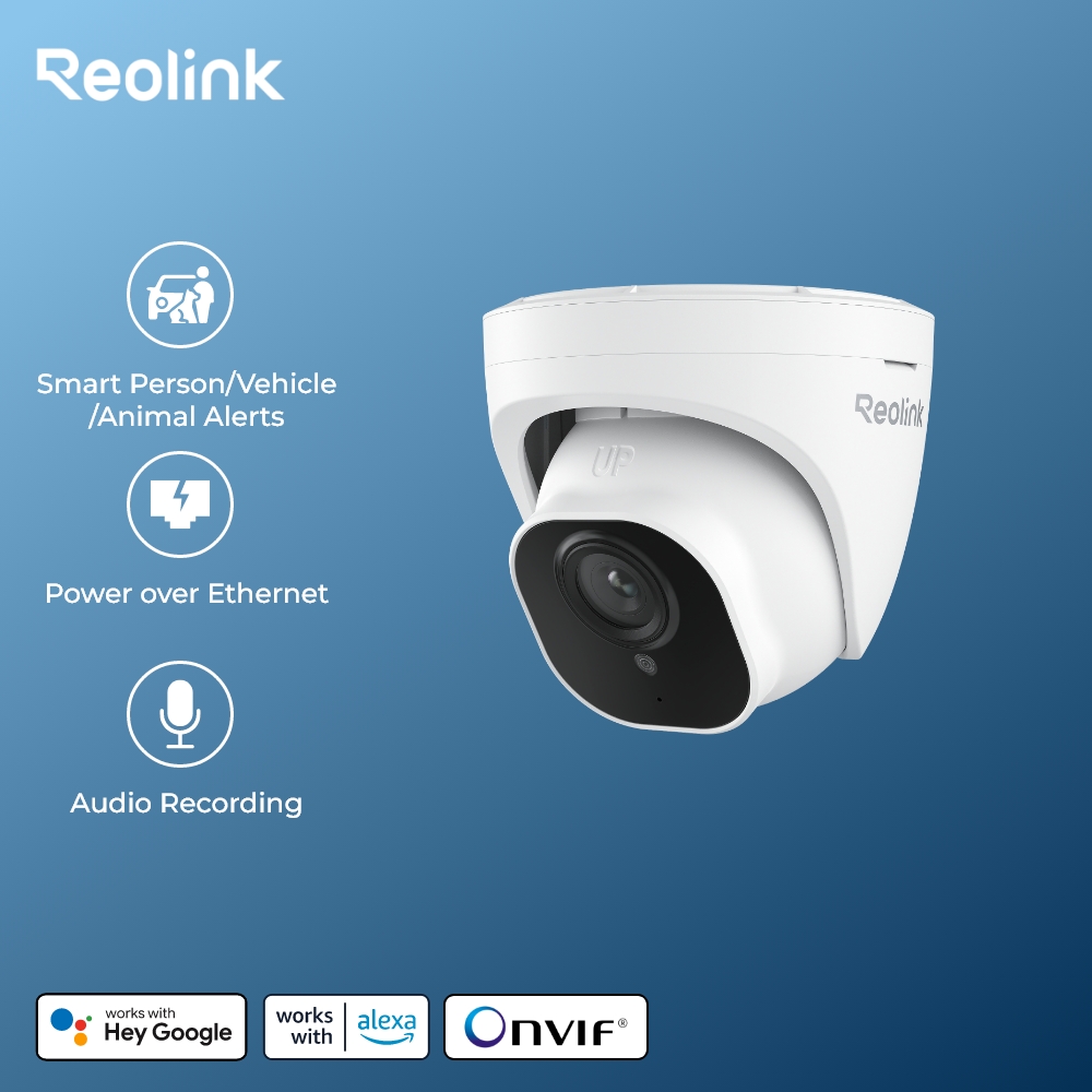 Reolink cámara de seguridad inteligente 5MP PoE cámara IP de visión nocturna infrarroja para exteriores cámara de vigilancia con detección de personas/vehículos