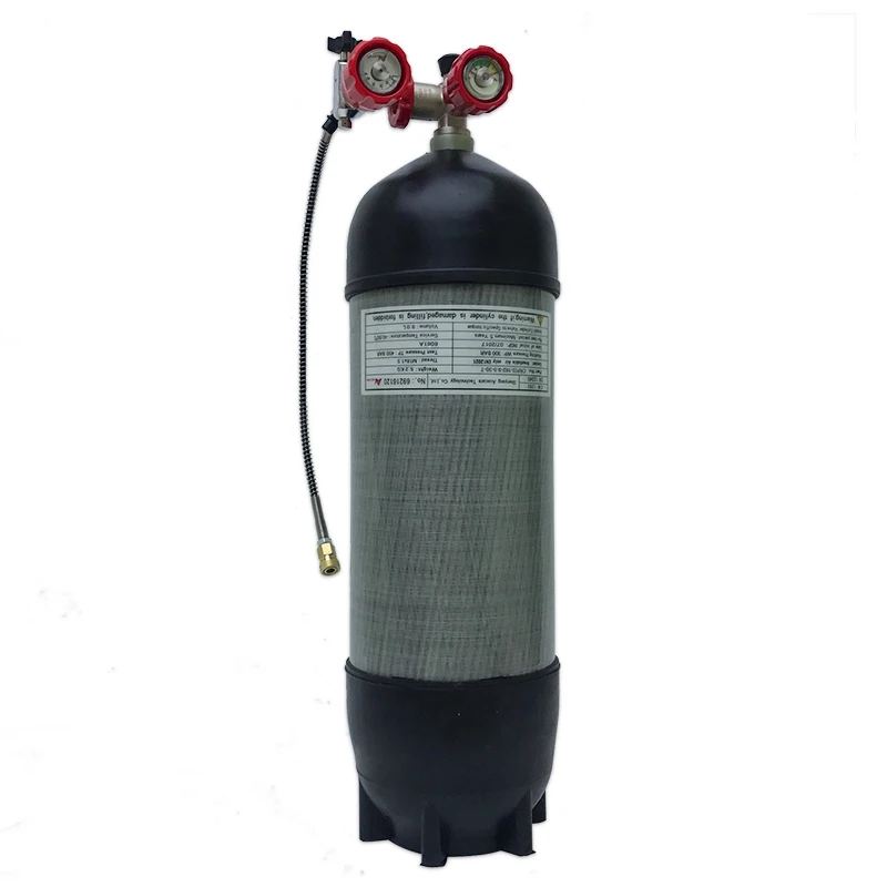 ACECARE 30Mpa 300Bar 4500Psi 9L HPA Cilindro In Fibra di Carbonio Valvola Stazione di Riempimento Custodia In Gomma di Protezione Per Immersioni Subacquee M18 * 1.5