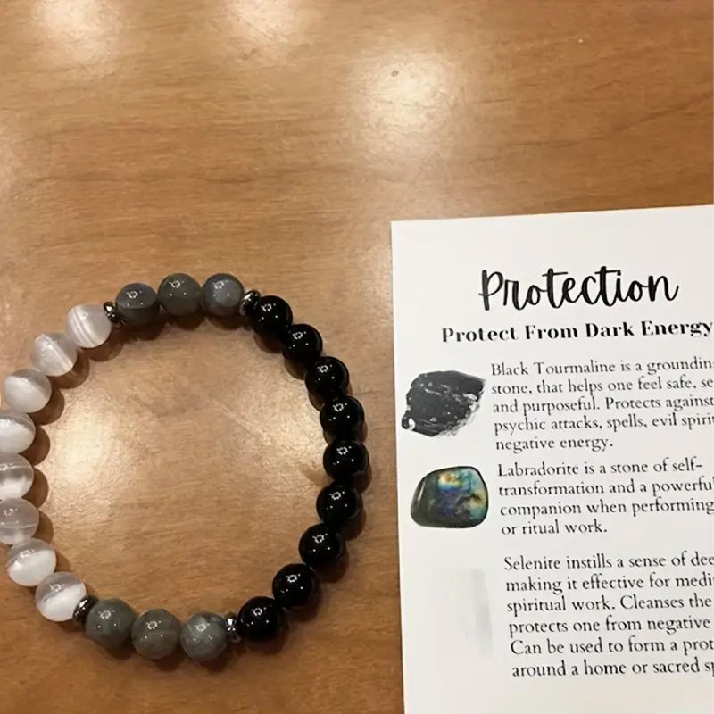 Pulseira protetora de pedra natural traz segurança, boa sorte e saúde é o presente ideal para homens e mulheres