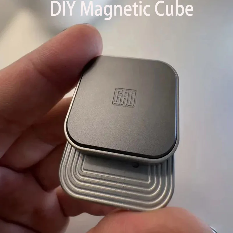 Magnetic Cube Push Slider สแควร์รูปร่าง Fidget Slider DIY โลหะ Decompression โต๊ะของเล่น EDC สําหรับผู้ใหญ่เด็กของขวัญ Fidget ของเล่น