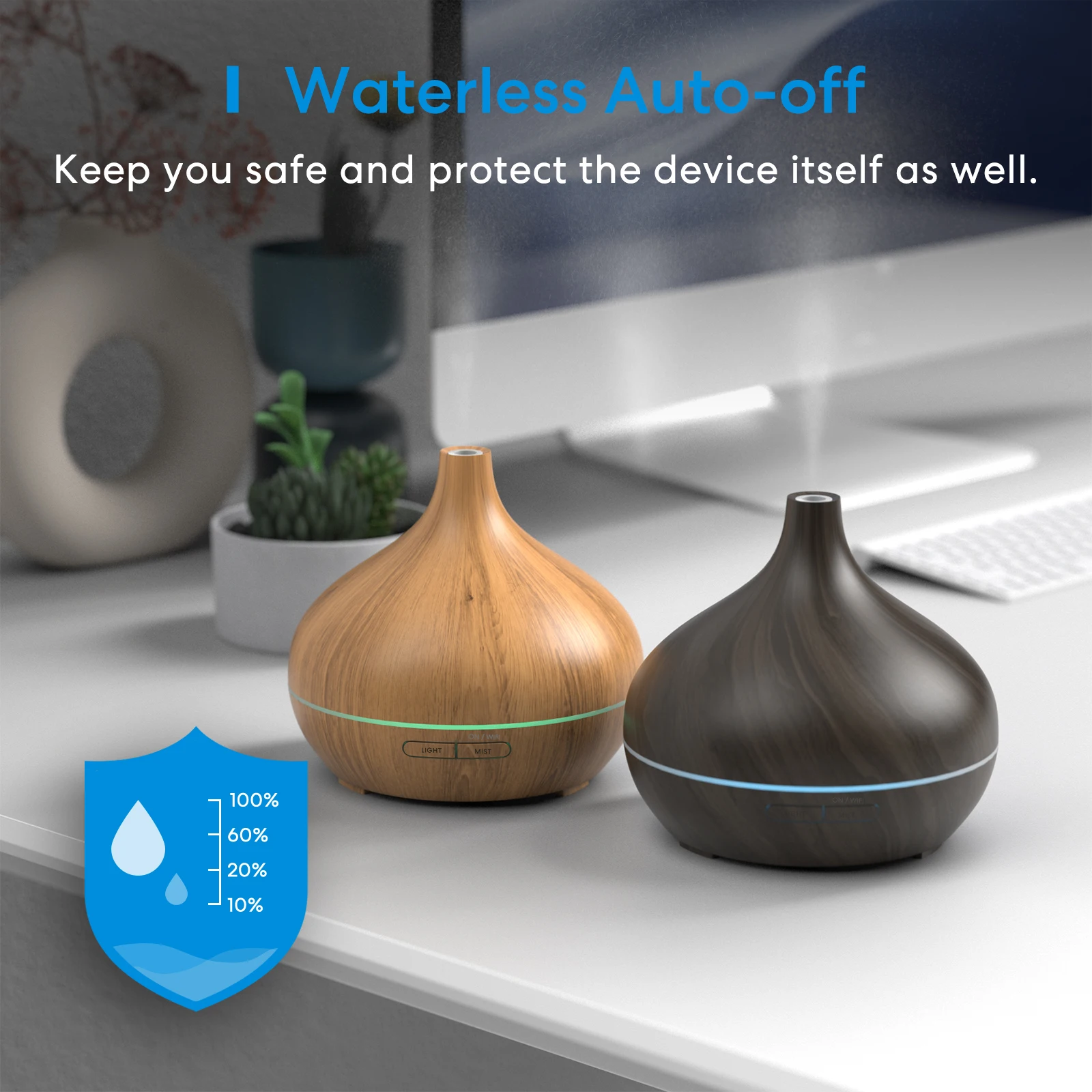 Meross HomeKit-difusor inteligente de aceites esenciales, humidificador de aire con WiFi, enchufe UE/EE. UU./REINO UNIDO/AU, funciona con Apple HomeKit Siri Alexa Google Home