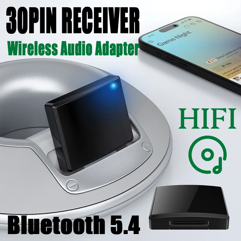 30Pin Bluetooth 5,4 5,1 Musik Empfänger A2DP/AVRCP Mini Wireless Audio Adapter Für IPhone IPod 30 PIN Analog lautsprecher HIFI Stereo