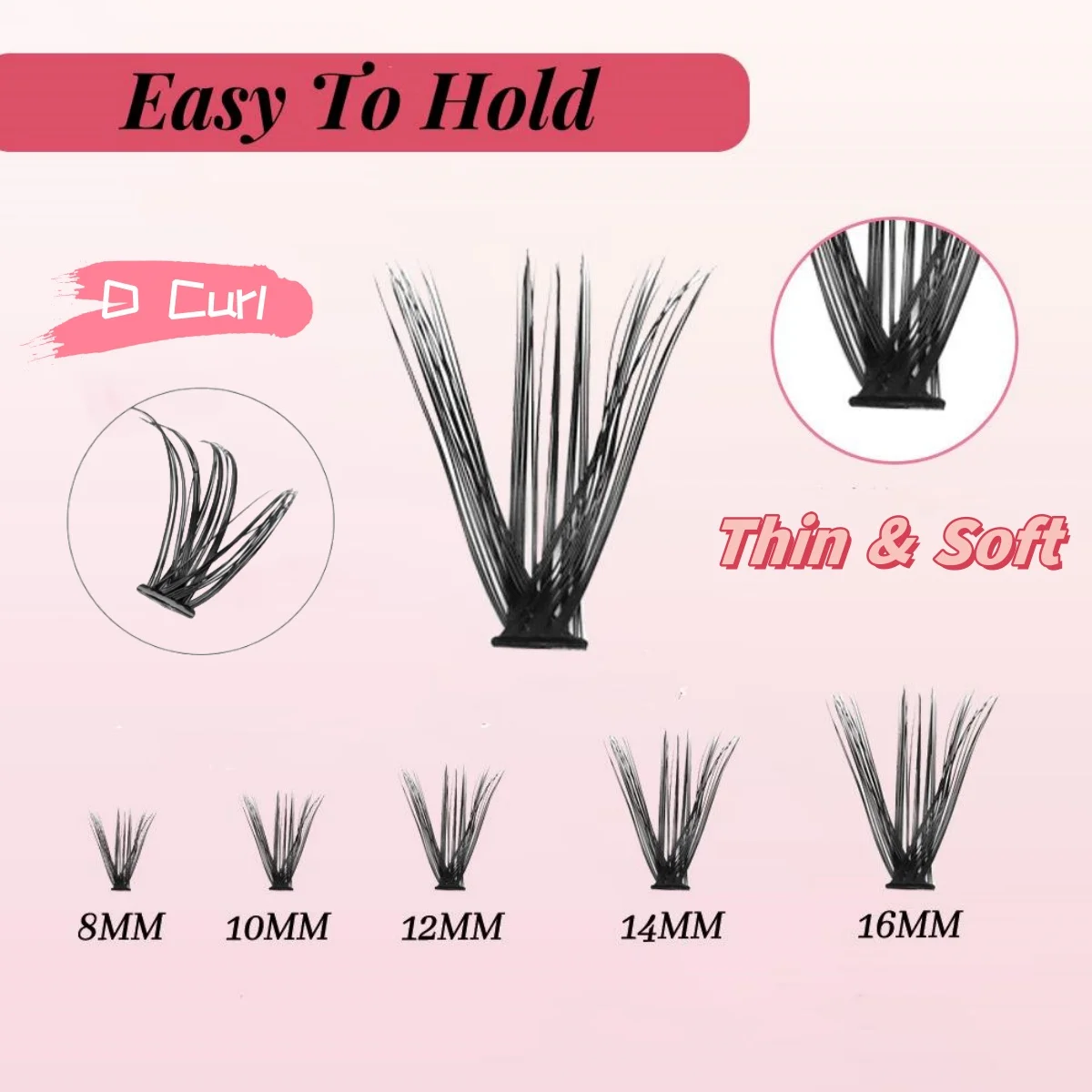 MJ DIY Lashes ชุดขยายขนตา 200 PCS Clusters Lash Bond และซีลเครื่องมือแต่งหน้าสําหรับติดกาวขนตากาวอุปกรณ์เสริม