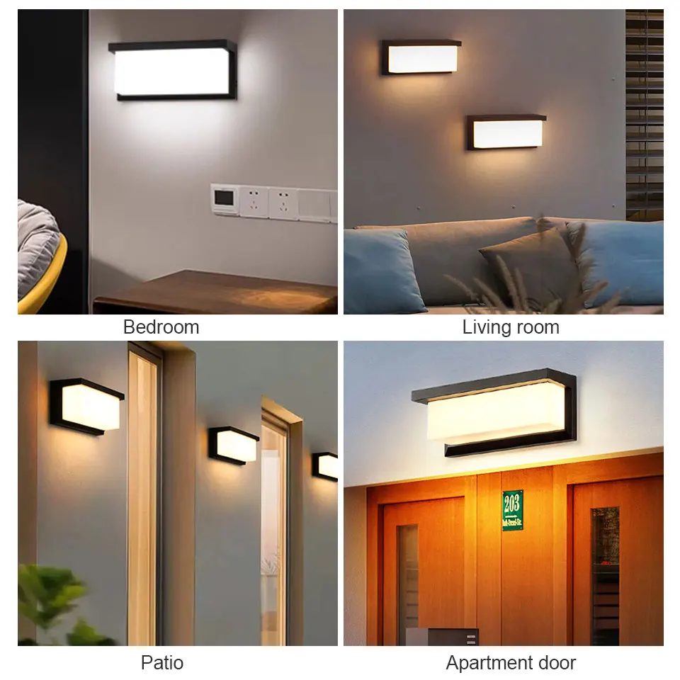 LED โคมไฟติดผนังกลางแจ้งกันน้ําไฟ LED กลางแจ้ง Radar Motion Sensor โคมไฟกลางแจ้งสําหรับระเบียงไฟสวนแสงกลางแจ้ง