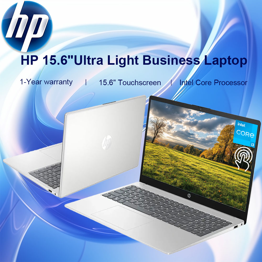HP 2024 Business Laptop, 15.6" Touchscreen Laptop, Intel Core i3-1215U, Up To 64GB RAM Up to 2TB SSD, Intel UHD Graphics, Silver