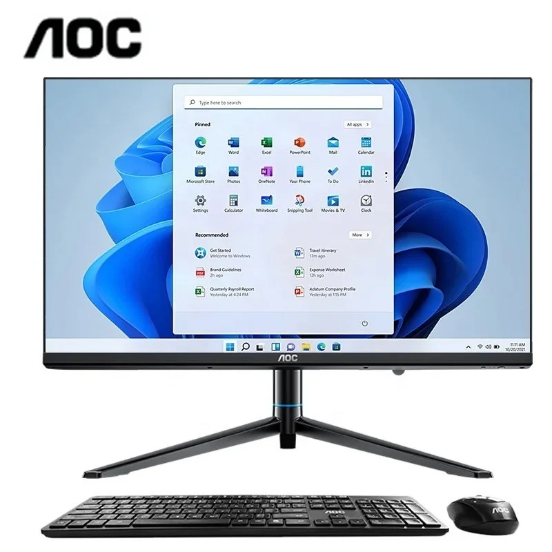 Computador Monitor All In One AOC 23.8" Intel Core i5 16GB DDR4 SSD 512GB Tela Full HD Som Integrado HDMI USB Windows Bivolt