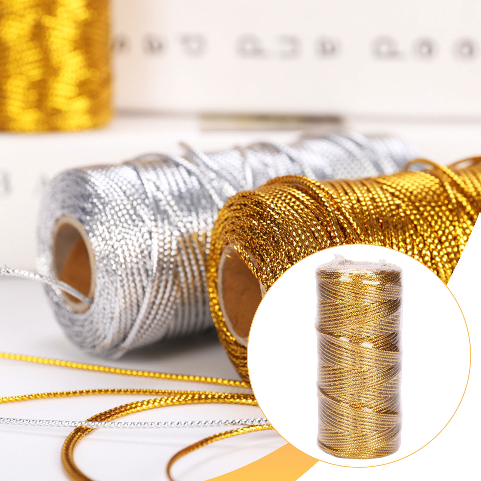 1.5mm 100m Gift Wrapping String Multifunctional DIY Crafting Gift String For Holiday Christmas New Year Gift Packaging Thread