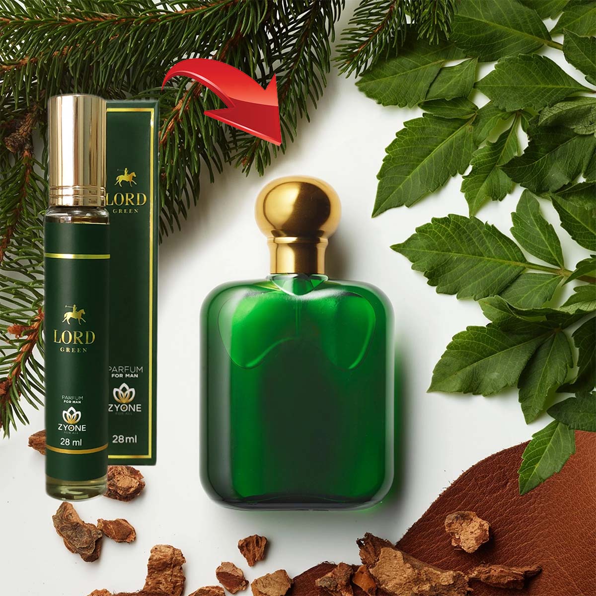 Perfume Masculino Zyone Lord Green 28ML Eau de Parfum EDP Alta Fixação - Envio do Brasil