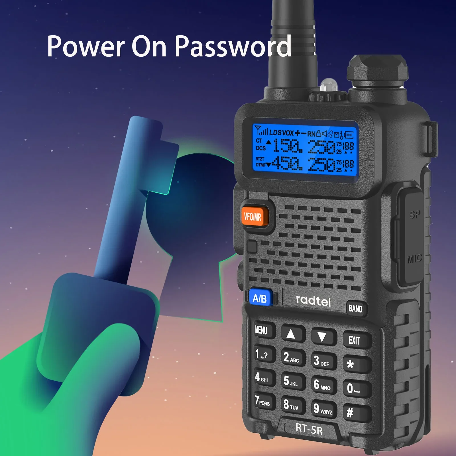 Radtel RT-5R Air Band Walkie Talkie Full Band Portable Am Fm Two Way Radio Copy Freq Scrambler NOAA Ham Wireless Set Long Range