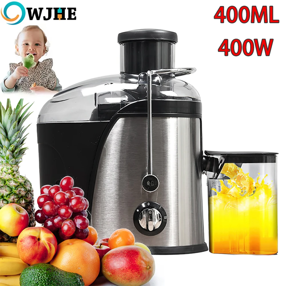 Wyciskarka OWJHE 400W, 22000 obr./min, z szerokim otworem 7,6 cm na całe owoce i warzywa, ekstraktor soków, 2 prędkości, łatwa w czyszczeniu.