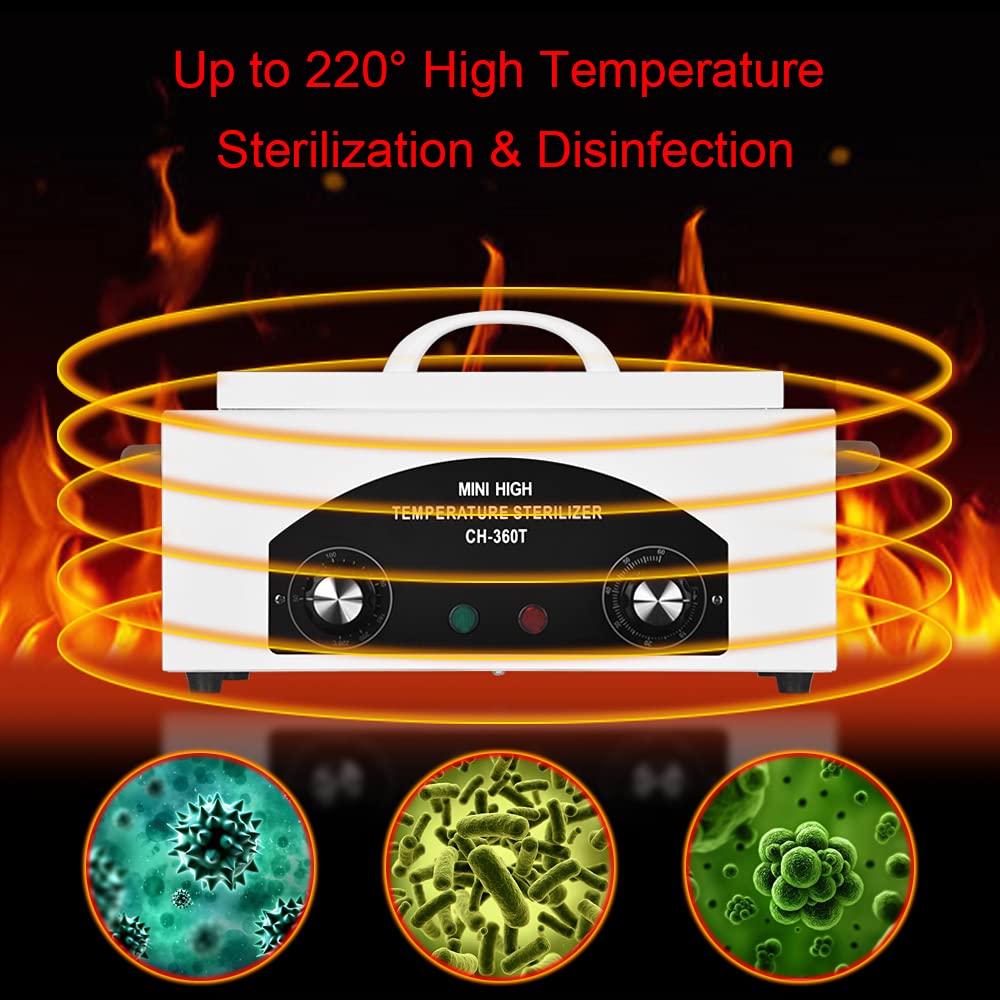 Heteluchtsterilisator 300W Droge Hitte Infectie Voetverzorging Tattoo Nail Studio Sterilisator Kast Autoclaaf Met Timer