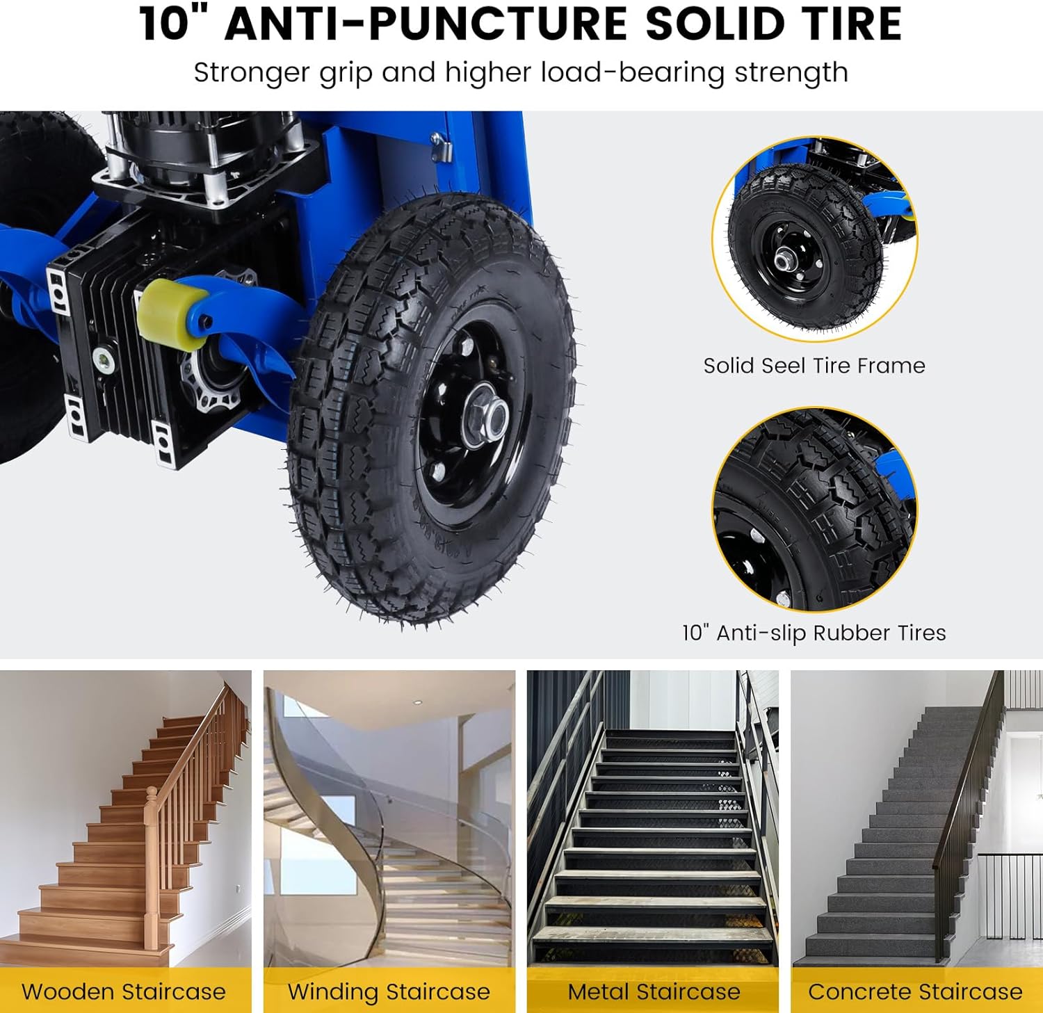Electric Stair Climbing Dolly, 1200W Powered Stair Climbing Hand Trucks, 880lbs Capacity Folding Electric Dolly for Stairs