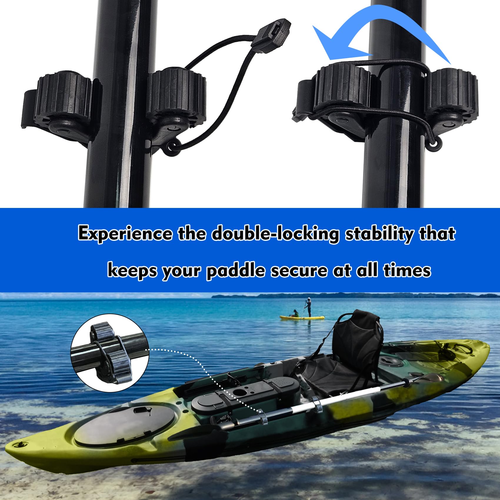 Soporte de paleta para Kayak, accesorios de montaje en pista para sujetar remo estándar, soporte para remo, riel para Kayak para caña de pescar