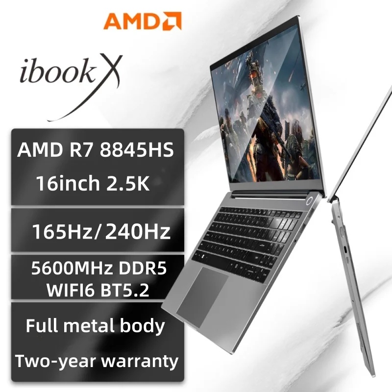 2025 Nuovo laptop da 16 pollici 2560X1600 165/240Hz Amd Ryzen 7 8845Hs Wifi6 Bt5.2 Windows11 Pro Gaming Pc