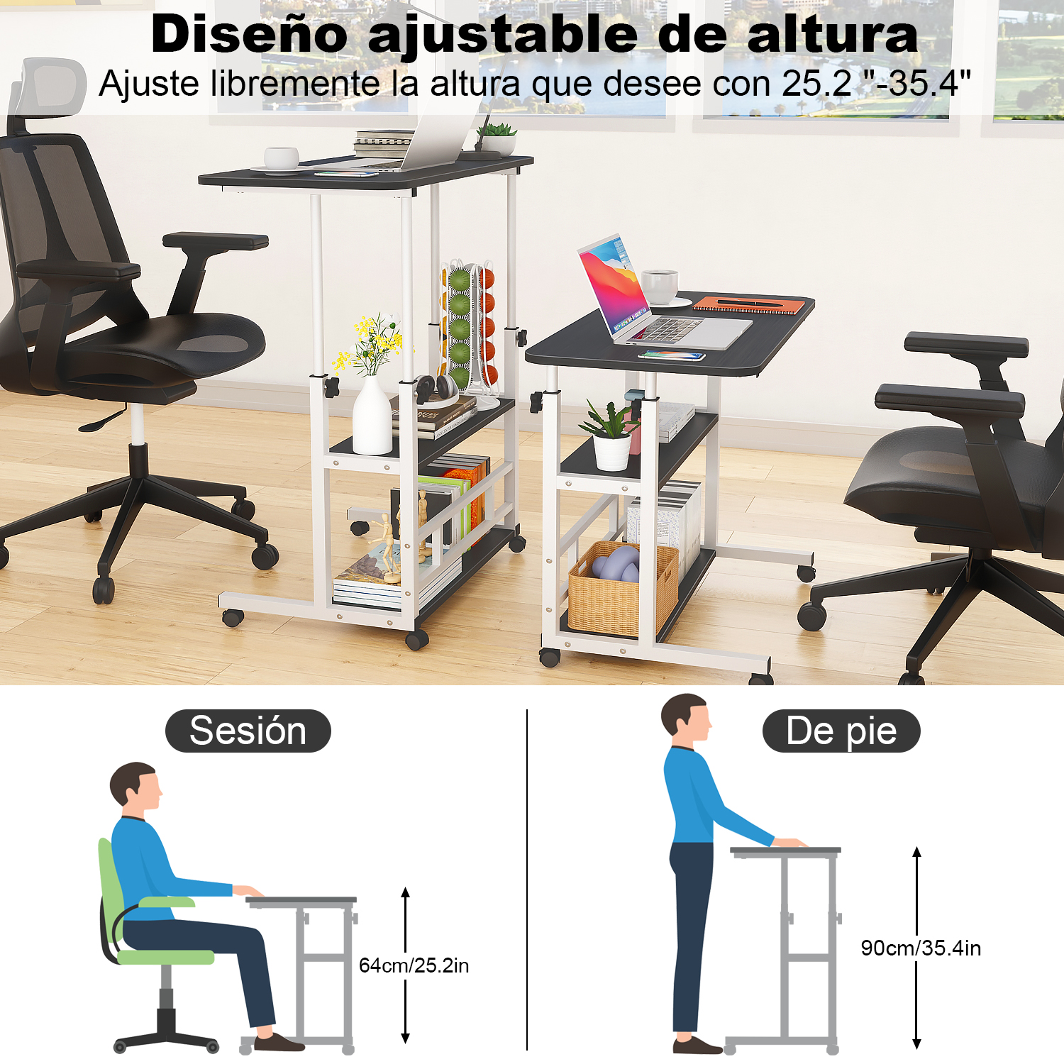 Mesas Laterales Mesa Para Laptop Altura Ajustable 60cm Mesa De Centro 3 Piso Mesa Para Laptop Altura Ajustable