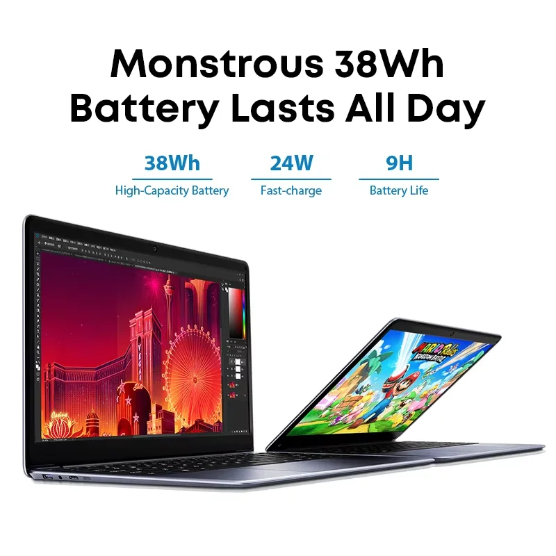 CHUWI HeroBook Pro Laptop Schermo FHD da 14,1 pollici Intel Celeron N4020 Dual Core UHD Graphics 600 GPU 8 GB LPDDR4 256 GB SSD Windows 11 M.2 fino a 1 T 1,3 kg Notebook