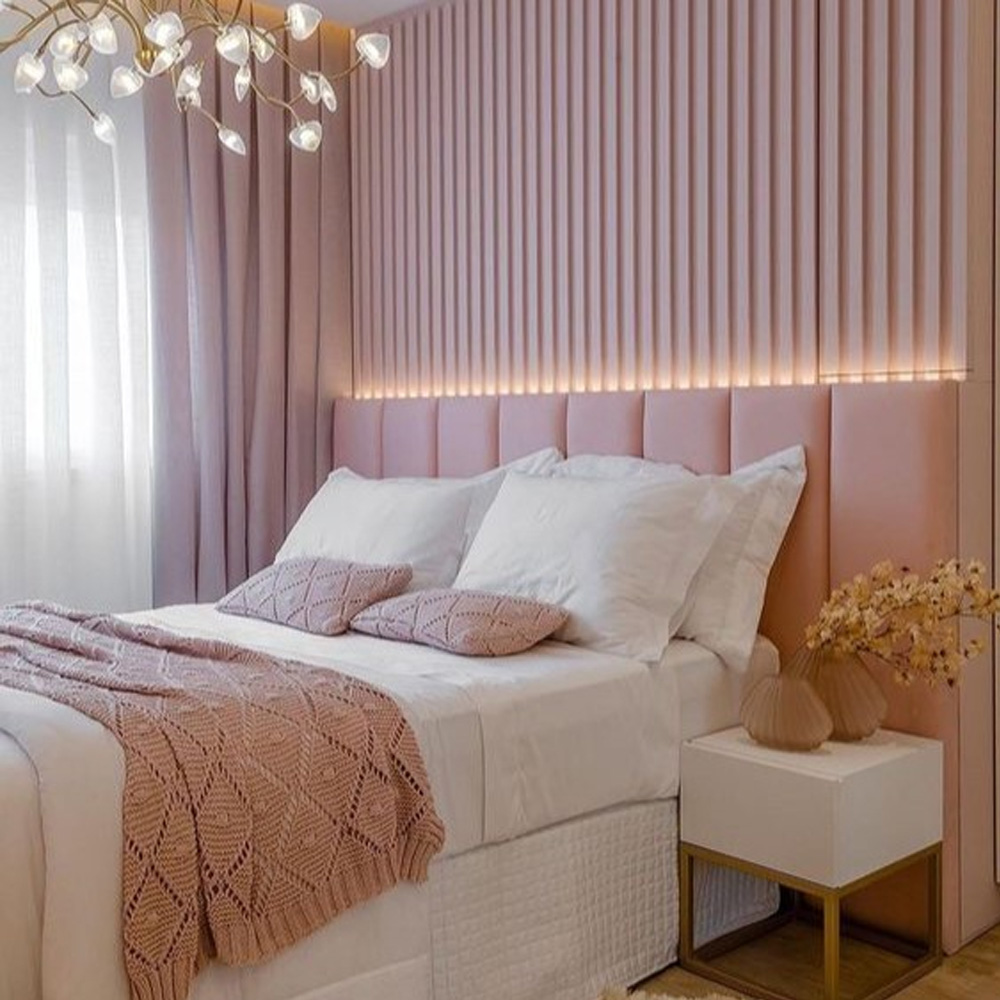 Kit 7 Cabeceiras Modulares Estofada Autocolante Para Cama De Casal