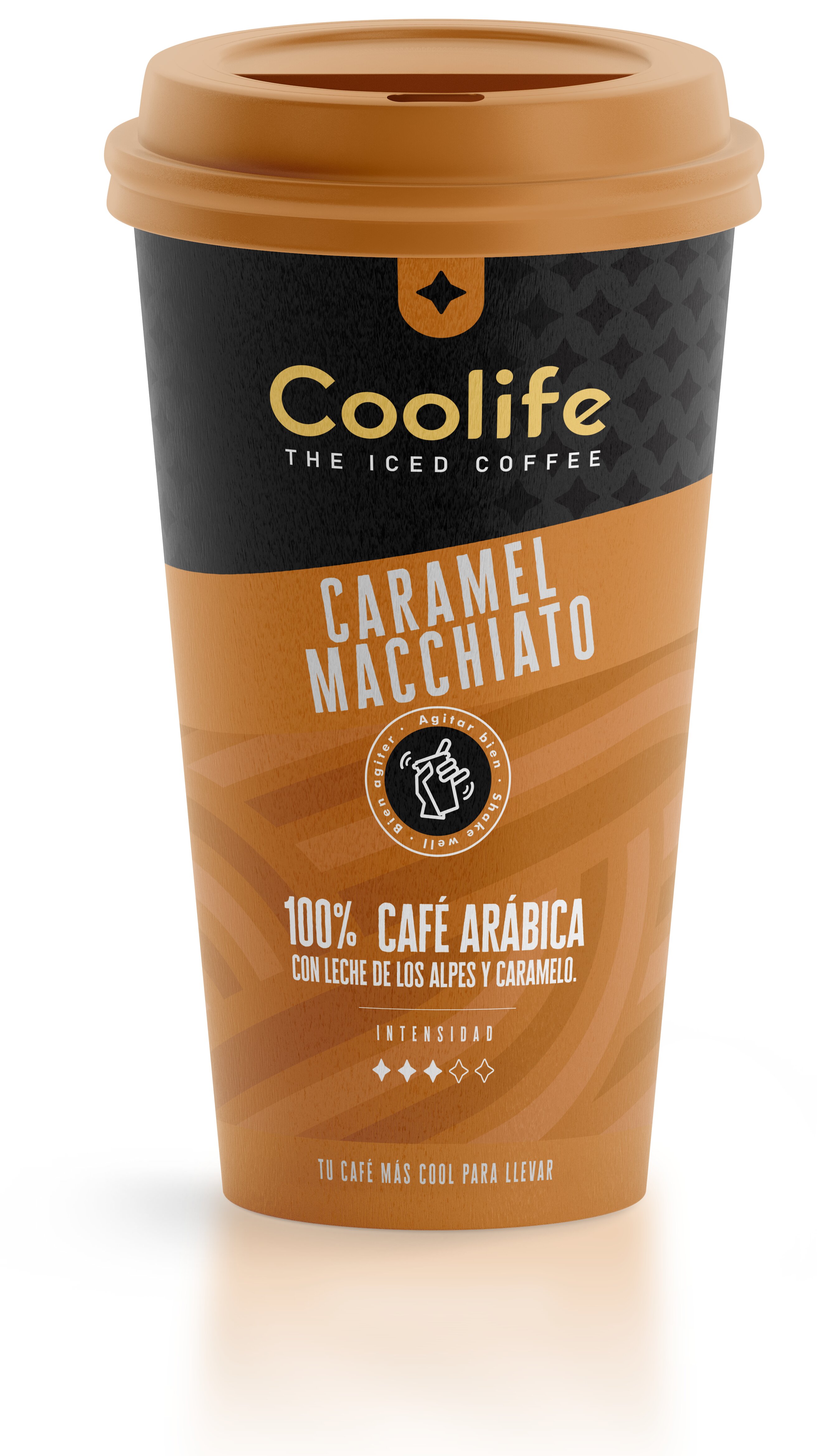 Cafés fríos Coolife Caramel Macchiato - Café frío para llevar y beber en cualquier momento gracias a su envase - Pack de 10 unidades con 230ml - Un nuevo café 100% arábica con caramelo