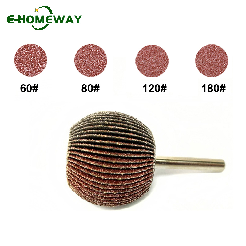 1PC Spherical Sandpaper Flap Wheel 6mm(1/4") Shank 60-180 Grit Abrasive Rotary Tool for Grinder Precision Polishing, Ball Shape