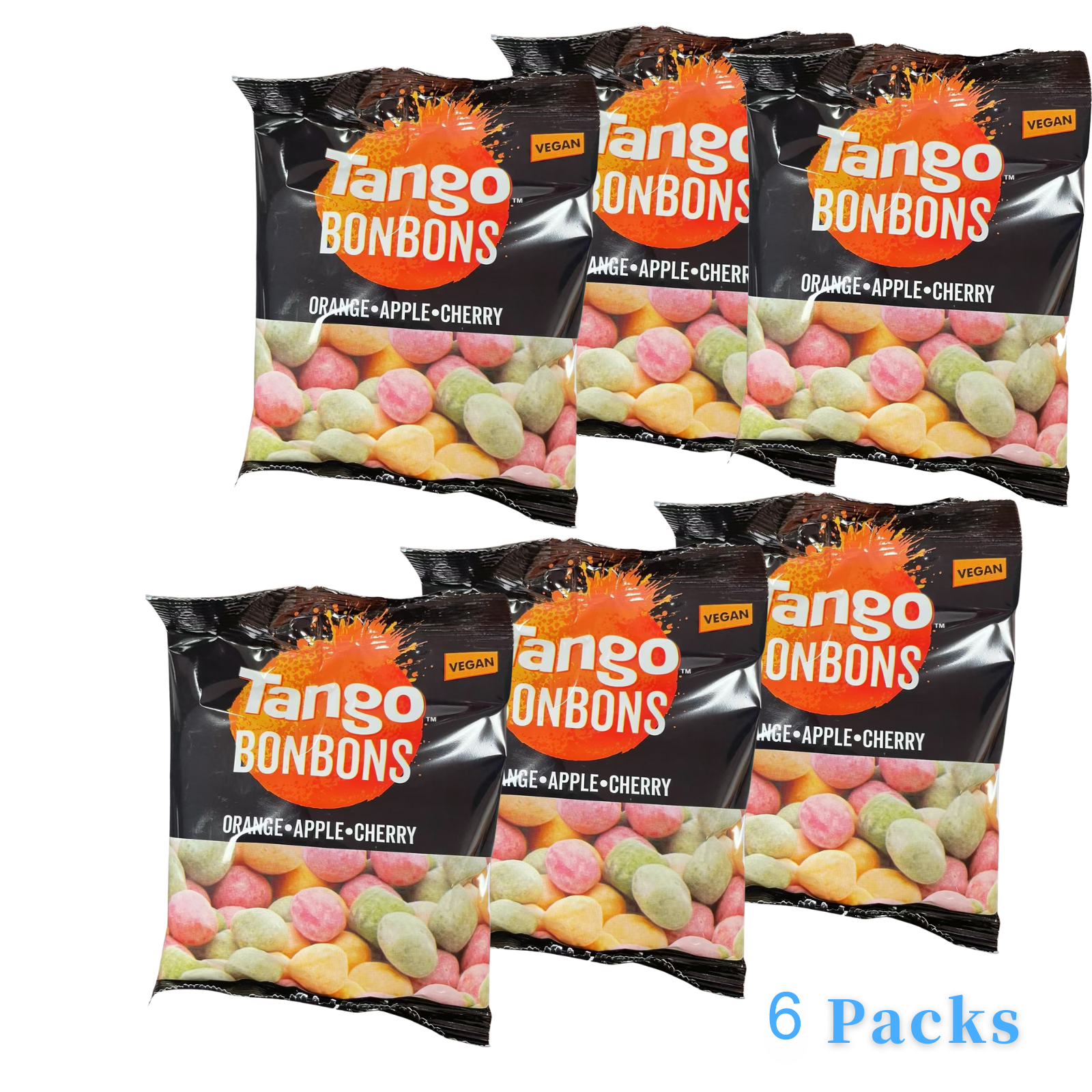 Tango,BONBONS Assorted Apple,Cherry,Orange Flavours Bonbons Chewy Sweets, pack of 12
