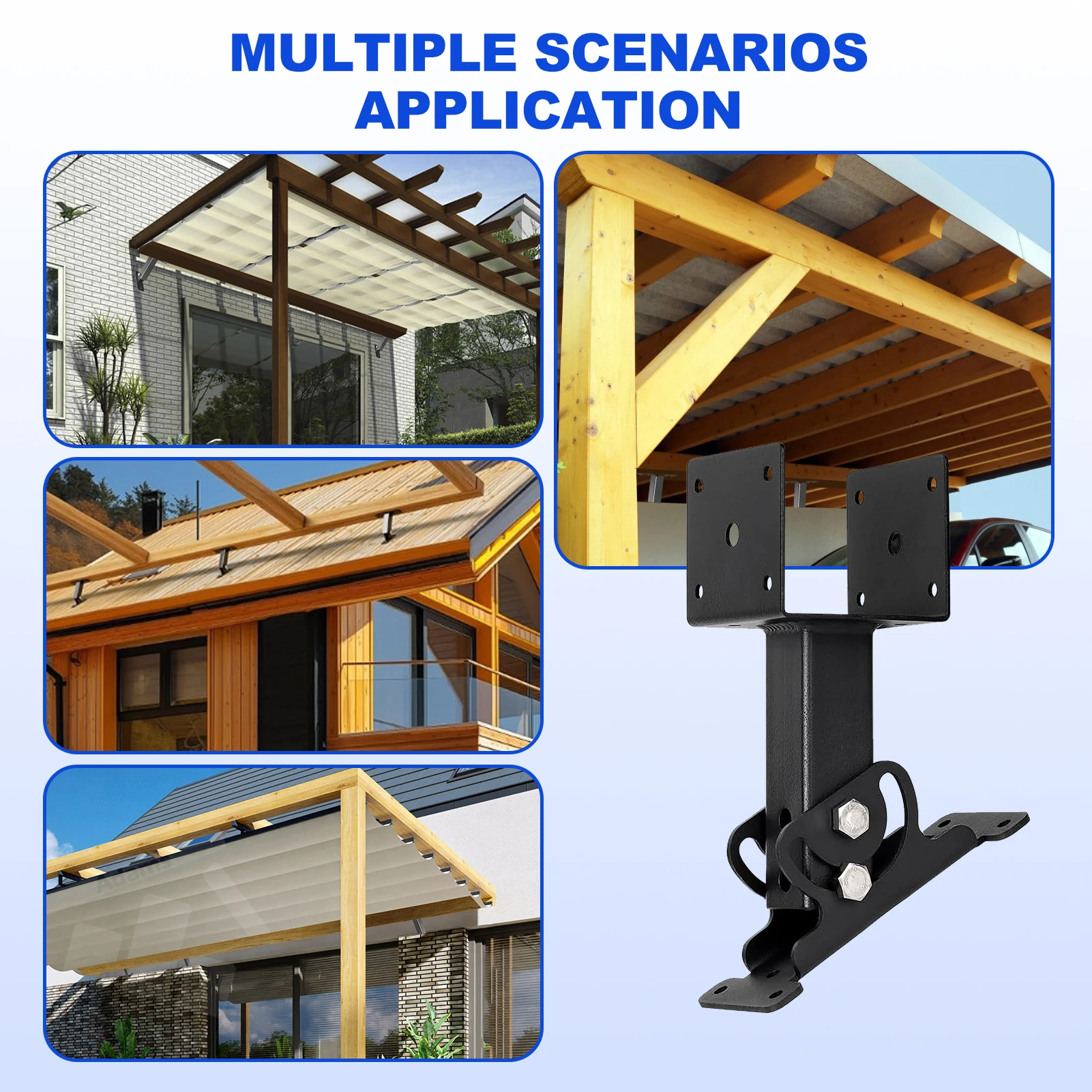 Kit di tetto per gazebo in metallo regolabile con angolo rialzato per tetto da patio