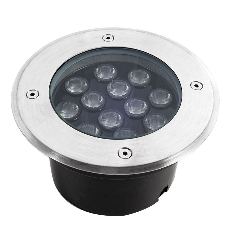 ไฟใต้ดินแอลอีดีอลูมิเนียมสแตนเลสแบบกลมใช้ในครัวเรือน12W 18W 24W 36W 48W