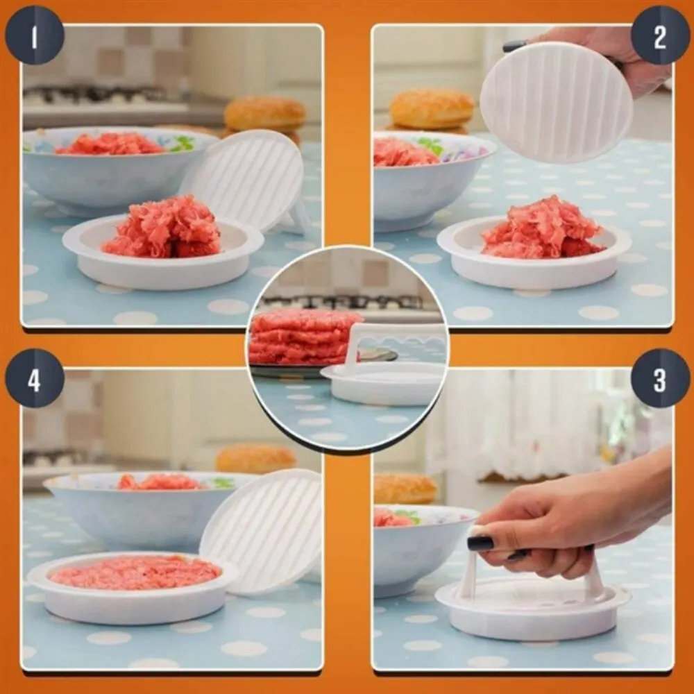 Jjyy-diyハンバーガー用の肉と子用の台所用品セット,金型,食品品質のプラスチック製ハンバーガープレス,1セット