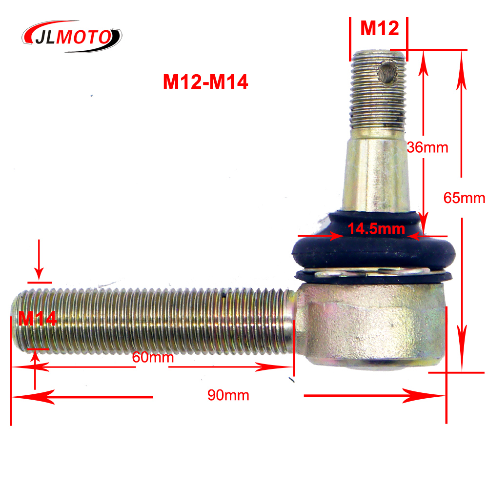 Kit de rótula cónica ajustable M10/M12-M14 de 60mm apto para China china 50cc 49cc 110cc ATV eléctrico UTV Buggy Quad piezas de bicicleta