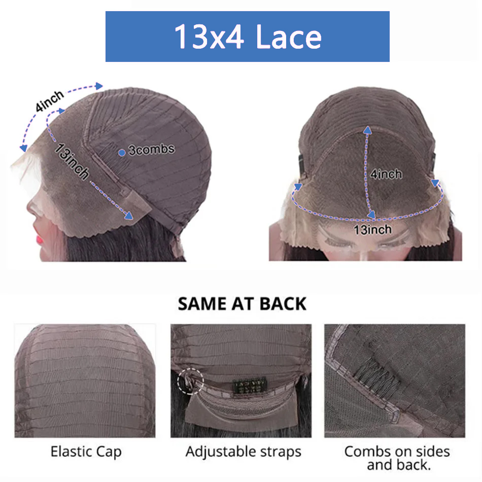 女性のためのディープウェーブレースウィッグ,ブラジルの人間の髪の毛,ハイライト付きウィッグ,13x4, 4/27, 30インチ