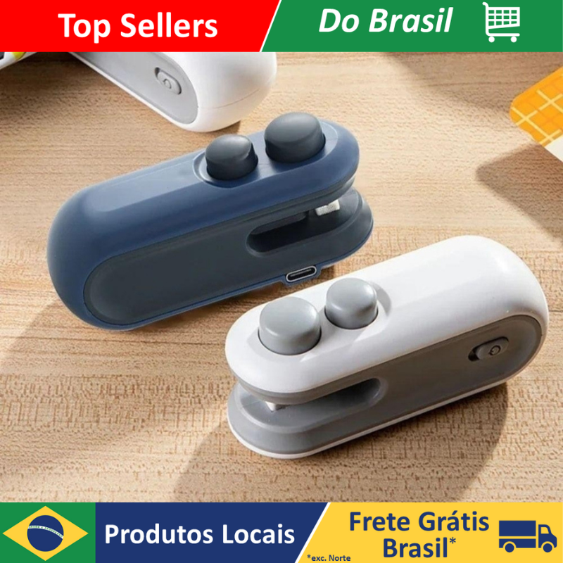 Mini Maquina Selador Portátil De Saco 2 Em 1 Magnético De Calor Recarregável
