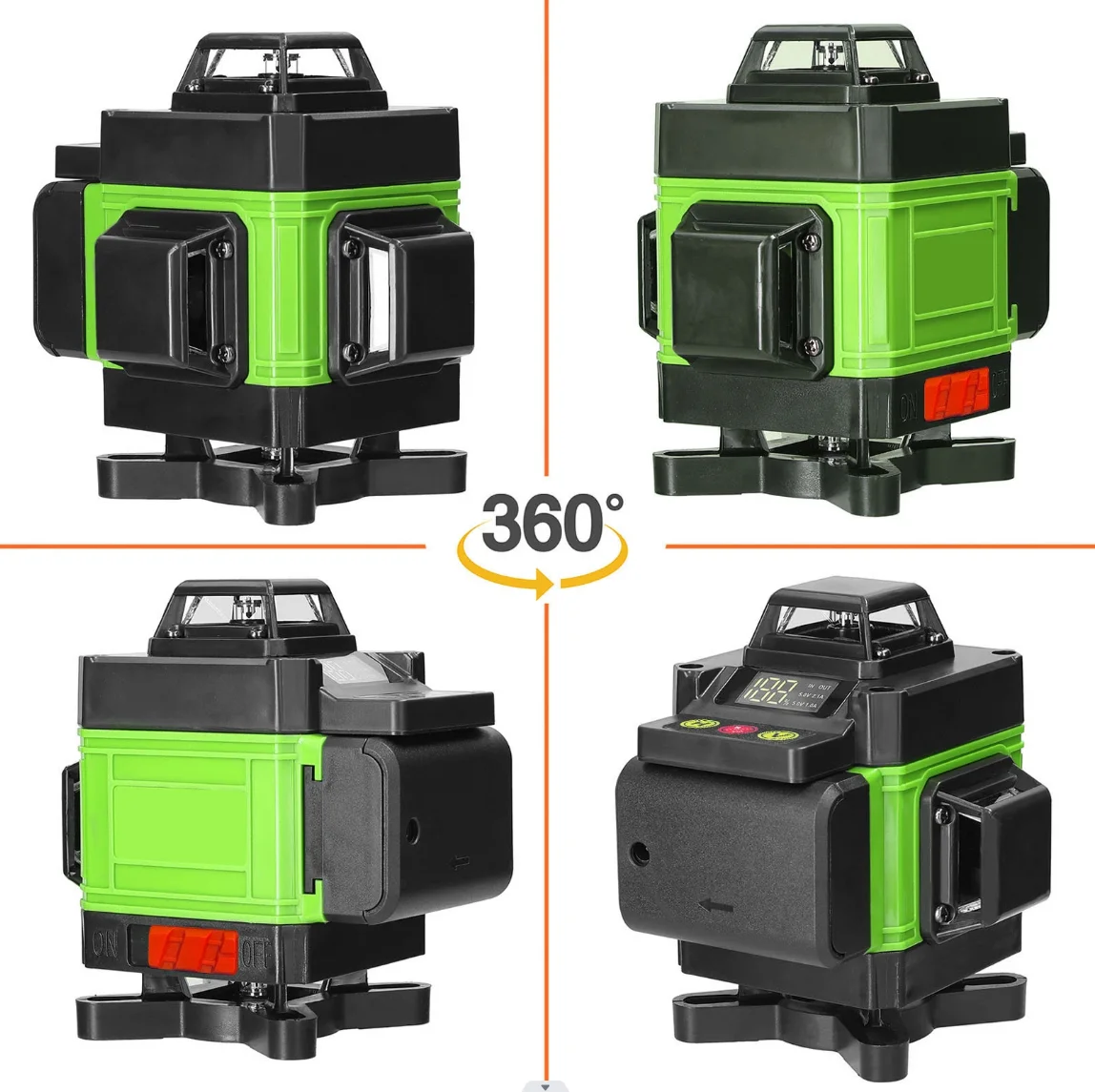 16/12 Linee Livello Laser 4D linea verde Autolivellante 360 Orizzontale E Verticale Livello Laser Super Potente Livello laser a raggio verde