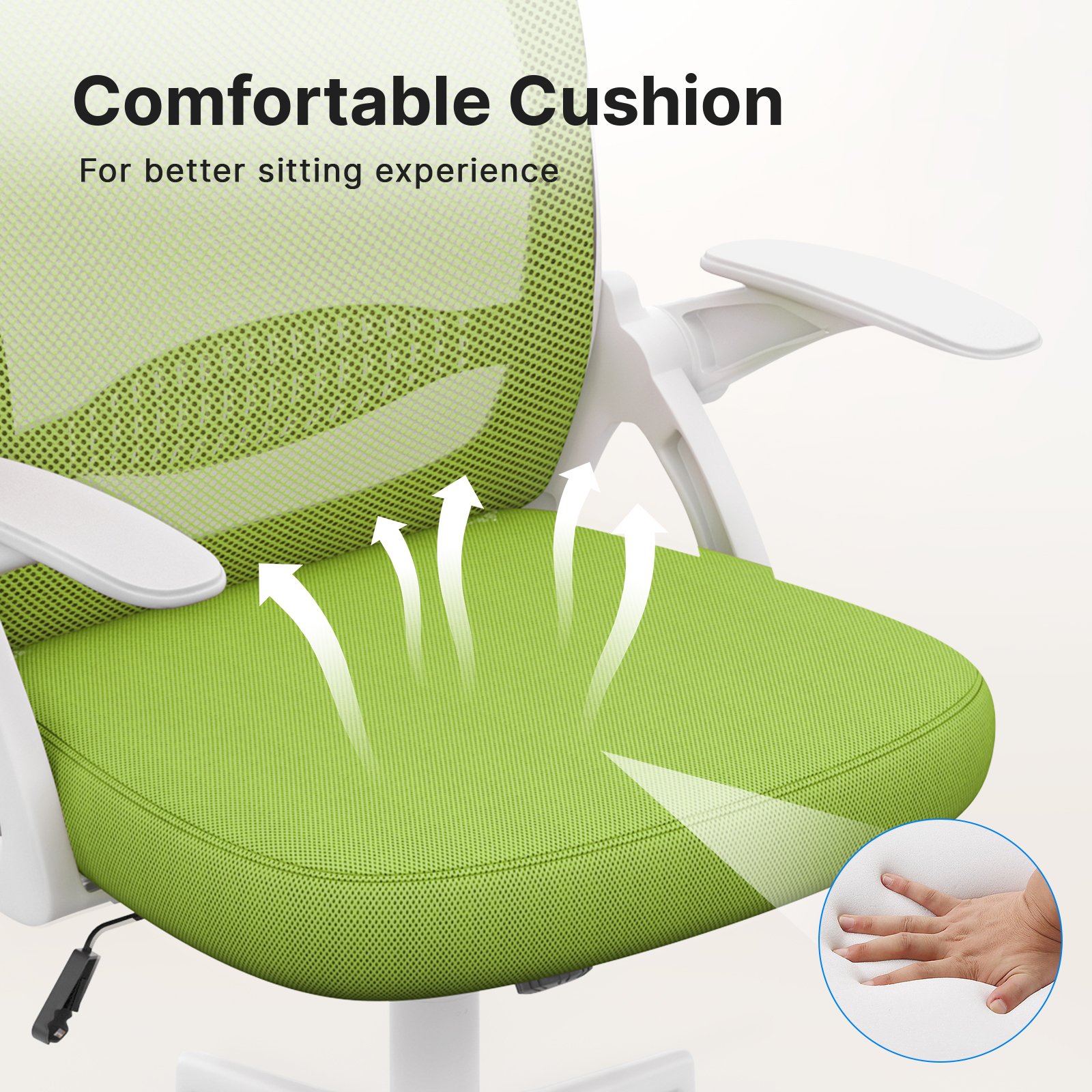 Office Chair Ergonomic Desk Chair Gaming Chairs Mid-Back Mesh Chair Flip-up Armrests Lumbar Support for Home Office