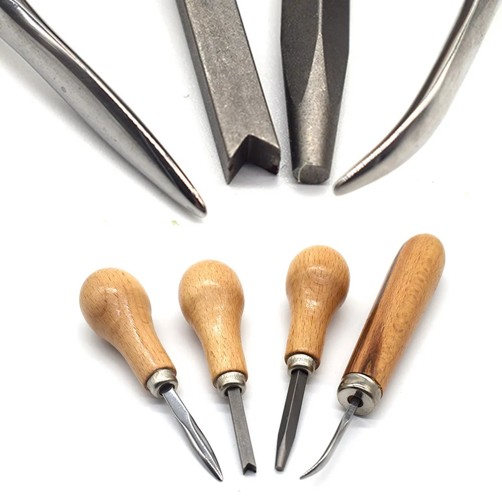 Jewelry Diamond Bezel Set Gemstone Setting Tool Pusher Hand DIY Tool with Wooden Handle