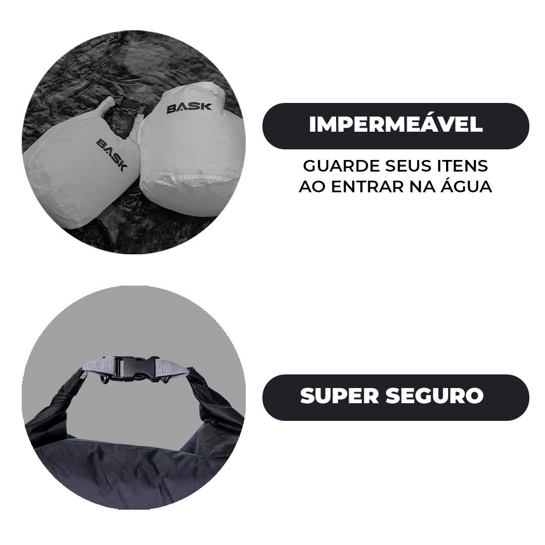 Saco Impermeável Flutuantes Grande Capacidade Pesca Passeios de Barco Bask 20L 10L  5L
