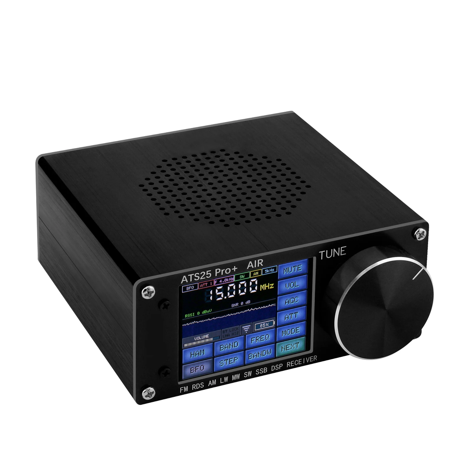 HAMGEEK ATS25 Pro+ FM SW SSB MW LW AIR SDR Receptor Receptor de banda de aviación compatible con Bluetooth Wifi