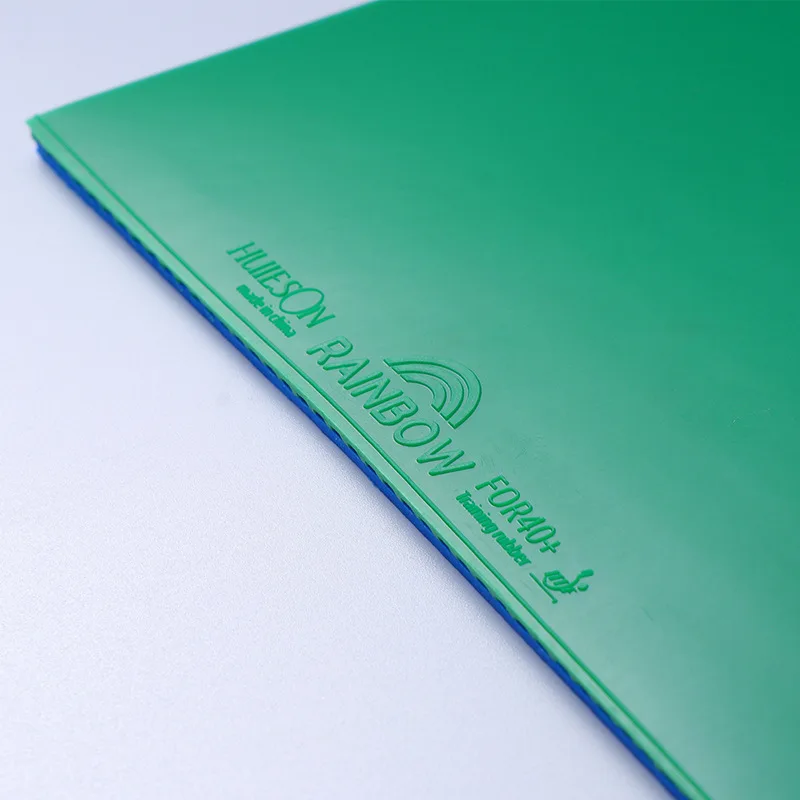 Huieson feuille de caoutchouc de Tennis de Table arc-en-ciel coloré vert jaune bleu caoutchouc de Ping-Pong de couleur avec éponge haute densité de 2.0mm