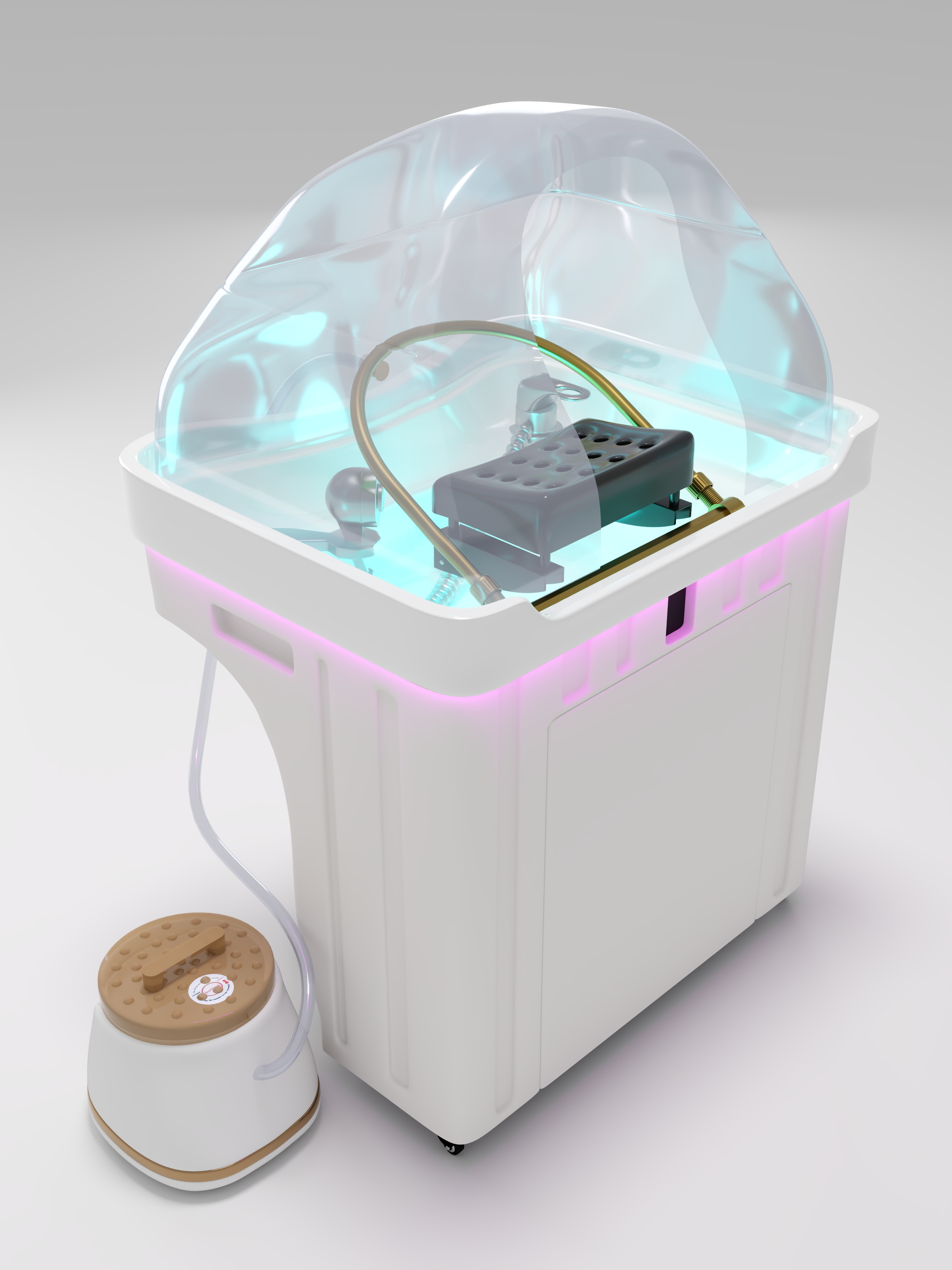 Spa-Shampolo, multifunktionaler Massagetisch, Shampolo, 60 Buchstaben Wasserspeicher + 30 Buchstaben Abwassertank + Begasungsgerät + Abdeckung