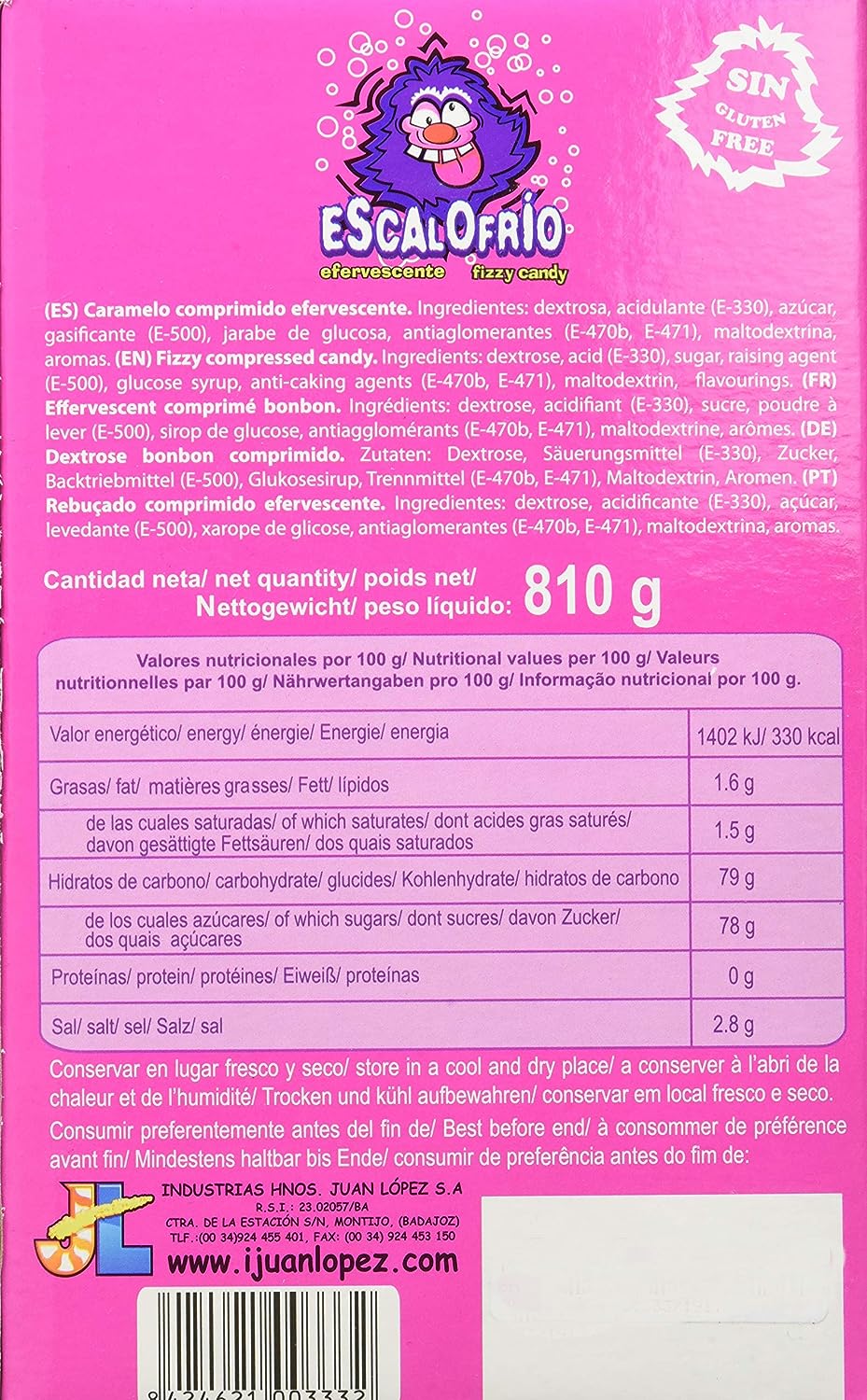 Escalofrío. Caramelo Comprimido Efervescente. Caja de 150 unidades