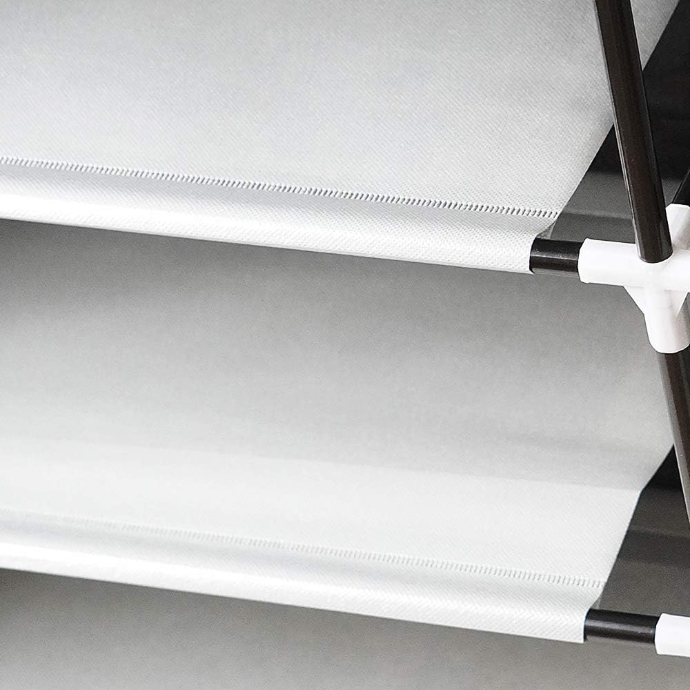 T-LoVendo Scarpiera doppia con copertura in tessuto Scaffali a 6 altezze Organizzatore di scarpe grande portatile leggero
