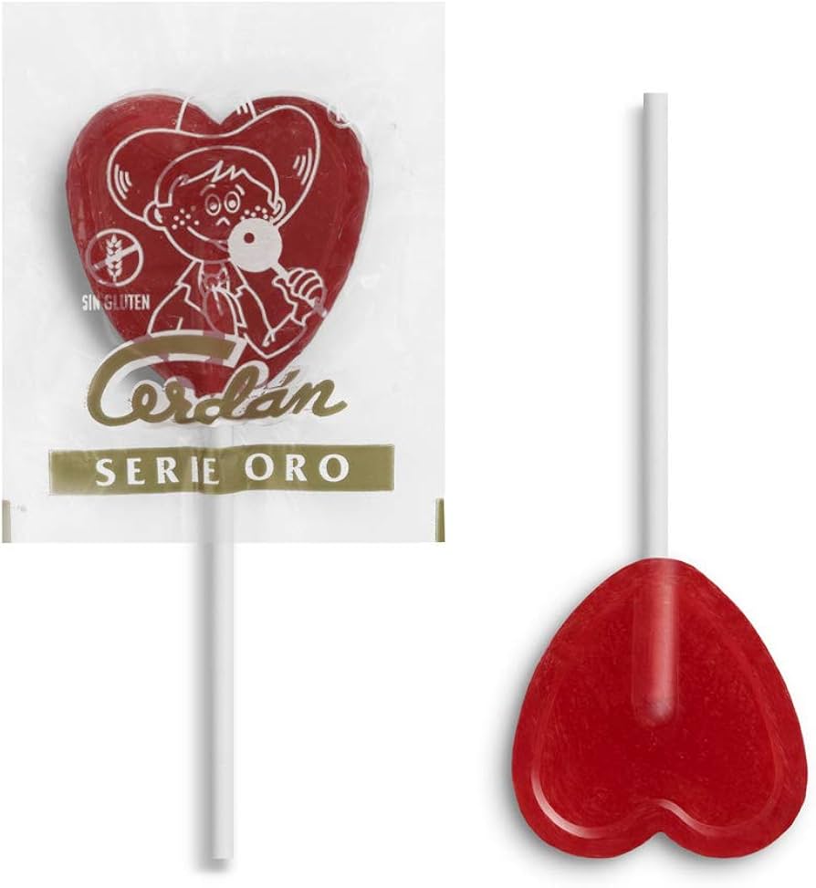 PIRULETAS CORAZON CEREZA CAJA 110 UNDS EDICION ORO CERDAN
