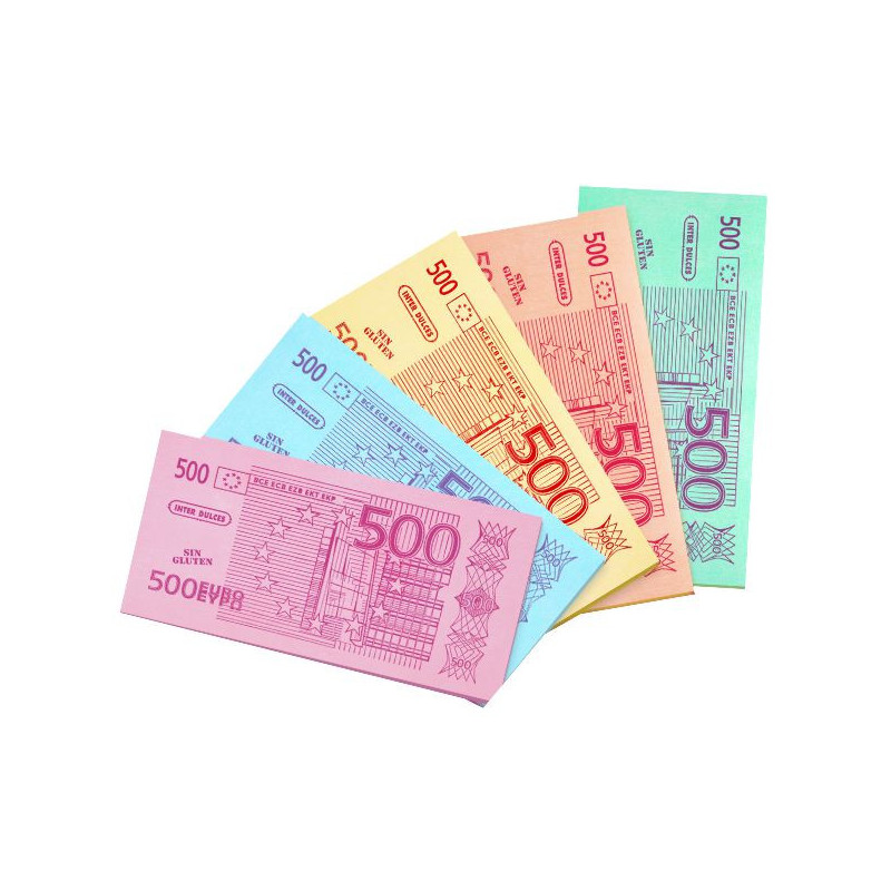 Estuche 150 Unidades Billetes Gigantes Oblea Comestible Sabores Surtidos Sin Gluten Inter Dulces