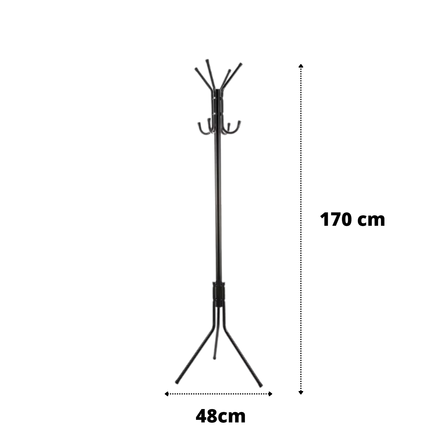 NAKLOE - Perchero de pie - Perchero entrada - Percheros - Perchero metal con 8 colgadores