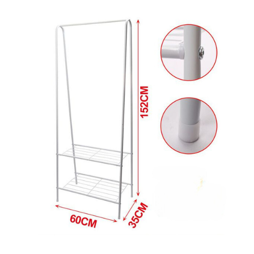 Perchero de Pie/ Tendedero de metal, fácil montaje en blanco y negro