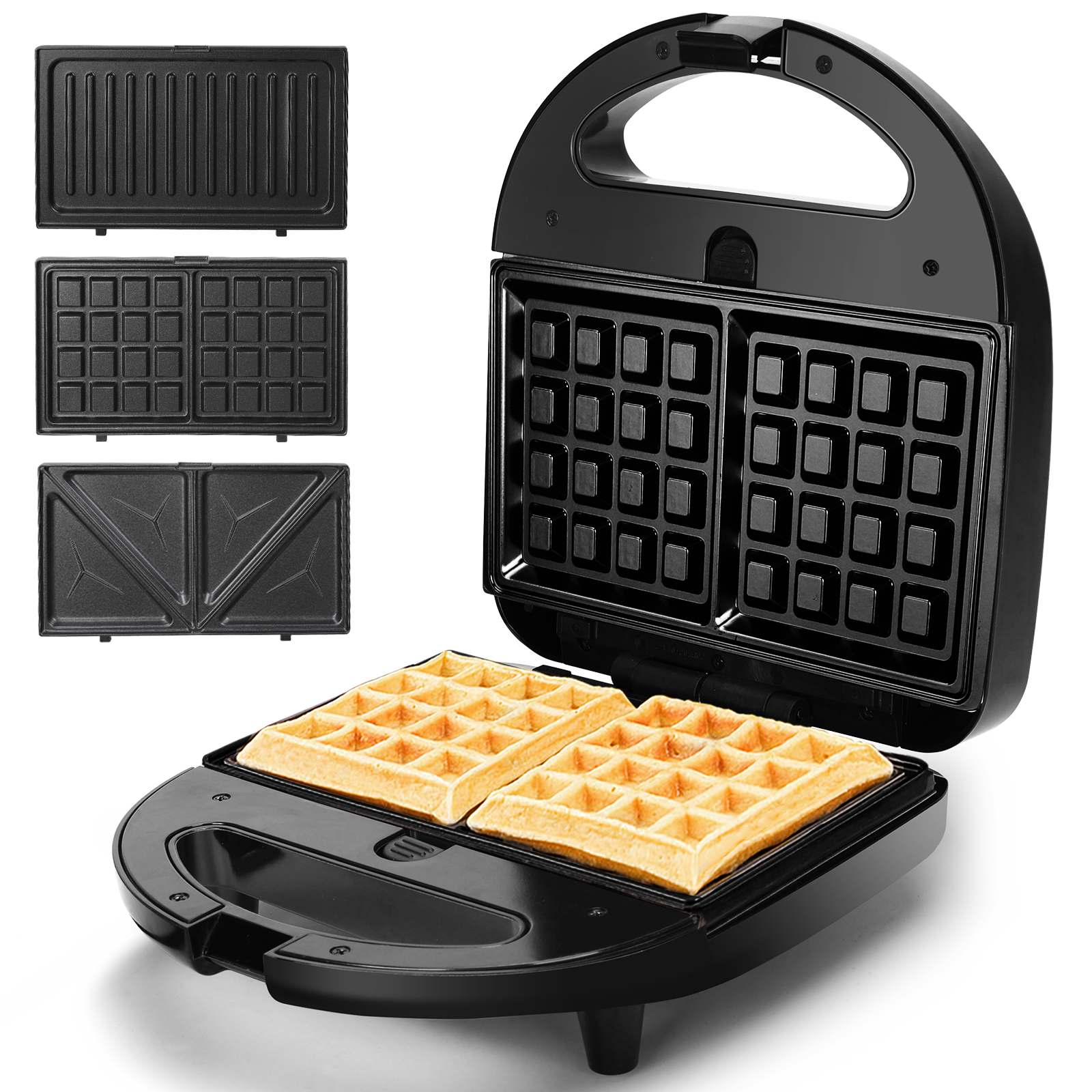 AIGOSTAR Sandwichera 3 en 1, Grill y Gofrera. 3 Placas Desmontables Antiadherentes e Intercambiables. ( 750W )